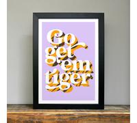 Hands & Hearts Go get 'em tiger positivity art print - Black frame