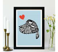 Hands & Hearts House Sparrow feathered friends print - Black