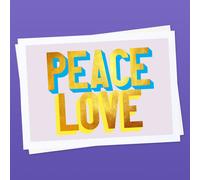 Hands & Hearts Peace and Love golden words art print - Unframed