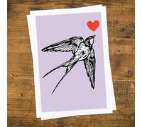 Hands & Hearts Swallow feathered friends print - No frame