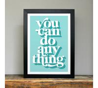 Hands & Hearts You can do anything positivity art print - Black frame