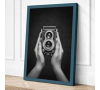 Hands Holding Camera Vintage Canvas Wall Art Print 24x16 Inch | Ready to Hang, Gallery Wrapped, Fade-Resistant Inks, Securely Packaged, UK Made