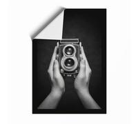 Hands Holding Camera Vintage Unframed Wall Art Print A2 (59.4×42cm), Wall Decor for Living Room, Bedroom, Office & Home, Art Gift