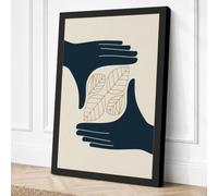 Hands Holding Leaves Canvas Wall Art Print 18x12 Inch (46 x 30 cm)