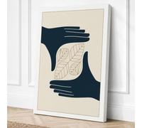 Hands Holding Leaves Canvas Wall Art Print 30x20 Inch | Ready to Hang, Gallery Wrapped, Fade-Resistant Inks, Securely Packaged, UK Made