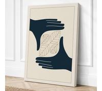Hands Holding Leaves Canvas Wall Art Print 36x24 Inch | Ready to Hang, Gallery Wrapped, Fade-Resistant Inks, Securely Packaged, UK Made