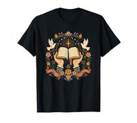Hands Holding Open Scripture Doves Bible Study Design T-Shirt