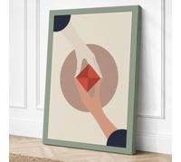 Hands Holding Red Diamond Canvas Wall Art Print 36x24 Inch (91 x 61 cm)