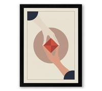 Hands Holding Red Diamond Modern Framed Wall Art Print A3 (42×29.7cm) Black, Wall Decor for Living Room, Bedroom, Office & Home, Ready to Hang, Art Gift
