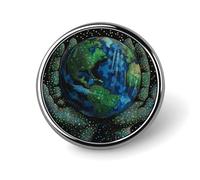 Hands Holding The Earth Lapel Pins Round 1 Inch Lightweight Brooch Pins | Metal Shirt Pin for Suit Jacket, Secure Butterfly Clutch, Small Mini Pin Badge Gift for Coworkers & Everyday Outfit Accessory