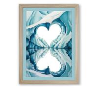 Hands in Heart Modern Framed Wall Art Print A4 (29.7×21cm) Oak, Wall Decor for Living Room, Bedroom, Office & Home, Ready to Hang, Art Gift