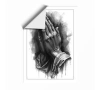 Hands in Prayer Minimalist Unframed Wall Art Print A3 (42×29.7cm), Wall Decor for Living Room, Bedroom, Office & Home, Art Gift