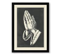 Hands in Prayer Vintage Framed Wall Art Print A3 (42×29.7cm) Black, Wall Decor for Living Room, Bedroom, Office & Home, Ready to Hang, Art Gift