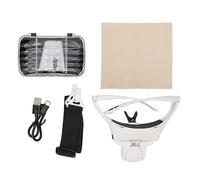 Hands LED Head Magnifier 1 to 3.5X Magnification 4 Bright Lights Acrylic Lenses for Close-Up Work