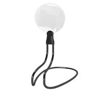 Hands Magnifying Glass Adjustable Neck Wear Large 6 Inch View Area 5X 10X Magnifier for Reading Sewing Crafting Repairing Detachable Lightweight Durable Acrylic Silicone Metal