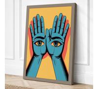Hands of Perception Canvas Wall Art Print 18x12 Inch
