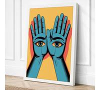 Hands of Perception Canvas Wall Art Print 18x12 Inch (46 x 30 cm)