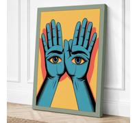 Hands of Perception Canvas Wall Art Print 18x12 Inch (46 x 30 cm)