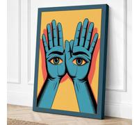 Hands of Perception Canvas Wall Art Print 18x12 Inch (46 x 30 cm)
