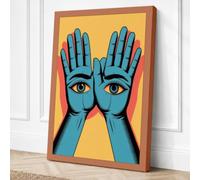 Hands of Perception Canvas Wall Art Print 18x12 Inch (46 x 30 cm)