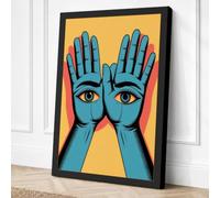 Hands of Perception Canvas Wall Art Print 24x16 Inch (61 x 41 cm)