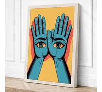 Hands of Perception Canvas Wall Art Print 30x20 Inch