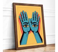 Hands of Perception Surrealism Framed Wall Art Print A1 (84.1×59.4cm)