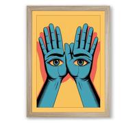 Hands of Perception Surrealism Framed Wall Art Print A1 (84.1×59.4cm) Oak, Wall Decor for Living Room, Bedroom, Office & Home, Ready to Hang, Art Gift