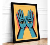Hands of Perception Surrealism Framed Wall Art Print A2 (59.4×42cm)