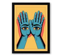 Hands of Perception Surrealism Framed Wall Art Print A4 (29.7×21cm) Black, Wall Decor for Living Room, Bedroom, Office & Home, Ready to Hang, Art Gift