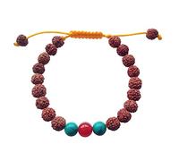 Hands Of Tibet Tibetan Mala Rudraksha Wrist Mala/Bracelet for Meditation, Adjustable, Wood