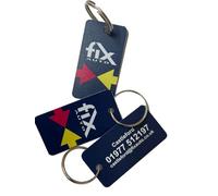 HANDS OFF 100 x Personalised Printed PVC Key Fobs, Key Cards, Key Tags, Key Rings, for Motor trade, Estate agents etc