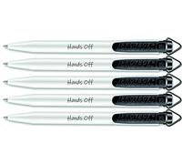 Hands Off Antibacterial Pen's x 5 Can be attached to Key ring, lanyards etc for the office, Nurse's, Teacher's,children's pen, Back to School etc, STOP PEOPLE TOUCHING YOUR PEN