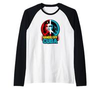 “Hands Off Cuba”, Vintage Anti-War Raglan Baseball Tee