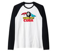 “Hands Off Cuba”, Vintage Anti-War Raglan Baseball Tee