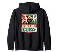“Hands Off Cuba”, Vintage Anti-War Zip Hoodie
