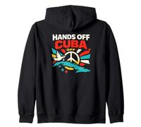 “Hands Off Cuba”, Vintage Anti-War Zip Hoodie