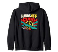 “Hands Off Cuba”, Vintage Anti-War Zip Hoodie