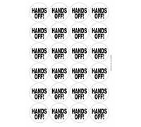Hands Off Funny Feminist Feminism Circular Matt Paper Stickers A4 Sheet of 24 (Each Sticker is 45mm Diameter)