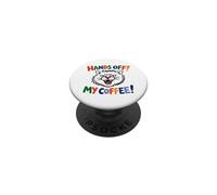 Hands Off My Coffee Funny Angry Cat Graphic PopSockets Adhesive PopGrip