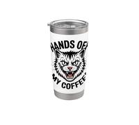 Hands Off My Coffee Funny Angry Cat Graphic Stainless Steel Insulated Tumbler