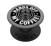 Hands Off My Coffee - Funny Angry Dog for Coffeelovers PopSockets Adhesive PopGrip