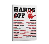 Hands Off Our Democracy, Stop The Coup Foam Board Protest Sign Canvas Poster Art Print Patriotic Justice Freedom Solidarity Resistance Protest Poster Wall Art Decor For March, Political Activist Rally