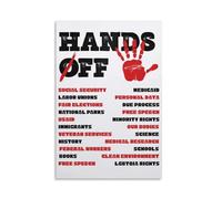 Hands Off Our Democracy, Stop The Coup Foam Board Protest Sign Canvas Poster Art Print Patriotic Justice Freedom Solidarity Resistance Protest Poster Wall Art Decor For March, Political Activist Rally