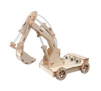 Hands on Assembly Wooden Excavator Model Handmade Wood Hydraulic Machinery Model Building Toy for Kids Students Educational STEM Building Toy