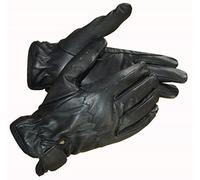 Hands On Equestrian Childrens Leather Horse Riding Gloves Black Brown Tan Cream (Black, Large)