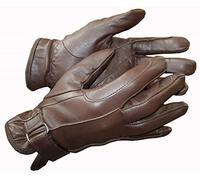 Hands On Equestrian Ladies Leather Horse Riding Gloves Buckle Black Brown Tan (Brown, Medium)