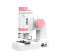 Hands-on Microscope Set 80 to 200 Magnification with 12 Prepared Slides, Portable ABS Toy for Early Science Play Portable Microscope Science Prepared Slides Learning Toy Observation Beginner Home
