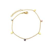 Hands Palm Mixed Color Turkey Evil Eye Round Ball Beaded Chain Anklet For Women Jewelry Bracelets