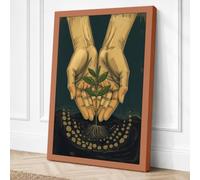 Hands Presenting Treasures Canvas Wall Art Print 18x12 Inch